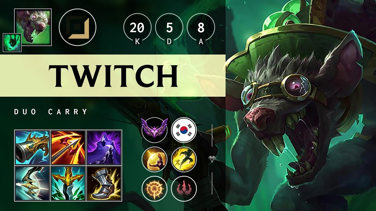 Twitch ADC vs Caitlyn: Triple Kill, Legendary - KR Master Patch 14.23