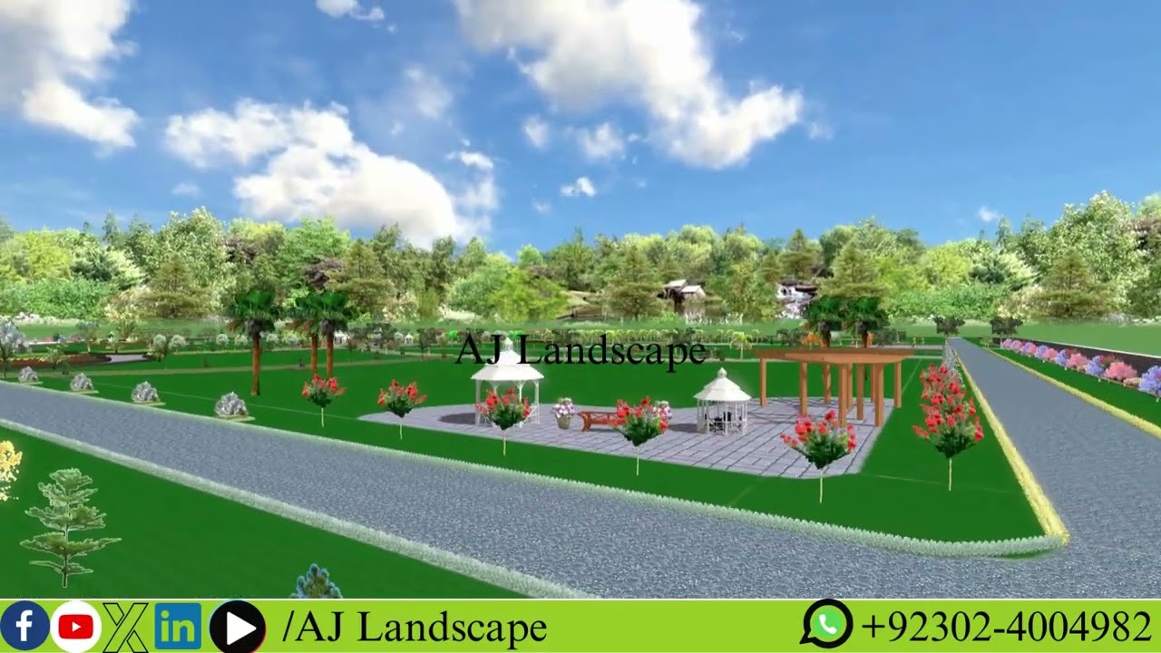 3D Landscape Design of park.Design by AJ Landscape Pakistan +92302-4004982#ajlandscape #parkdesign