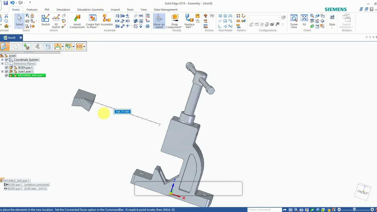 SOLIDEDGE Pipe Vice Animation TUTORIAL 3