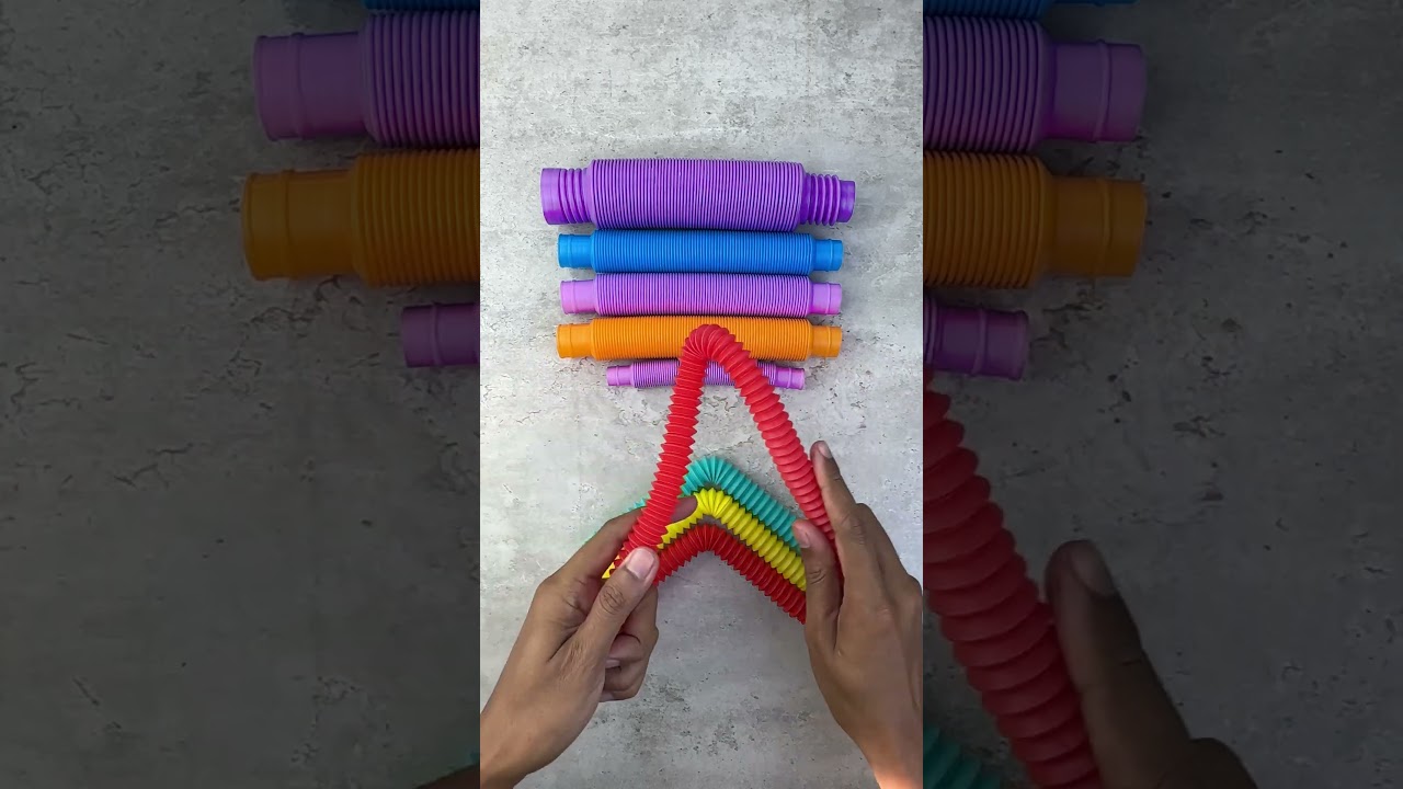 ASMR Pop Tubes Rainbow Set: Satisfying Clicking Sounds & Full Color Fidget Demo! #asmr #satisfying