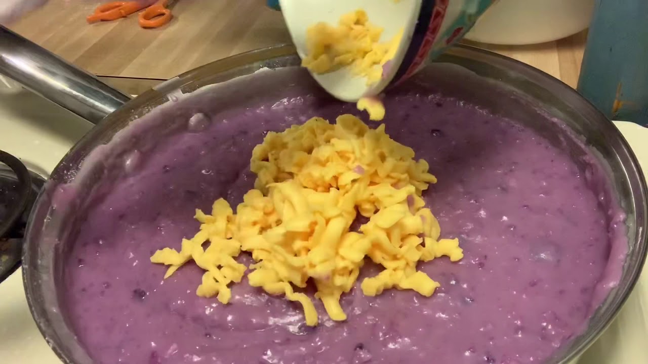 CHEESY  PURPLE YAM WITH STICKY RICE FLOUR | CHEESY HALAYANG UBE WITH MALAGKIT RECIPE