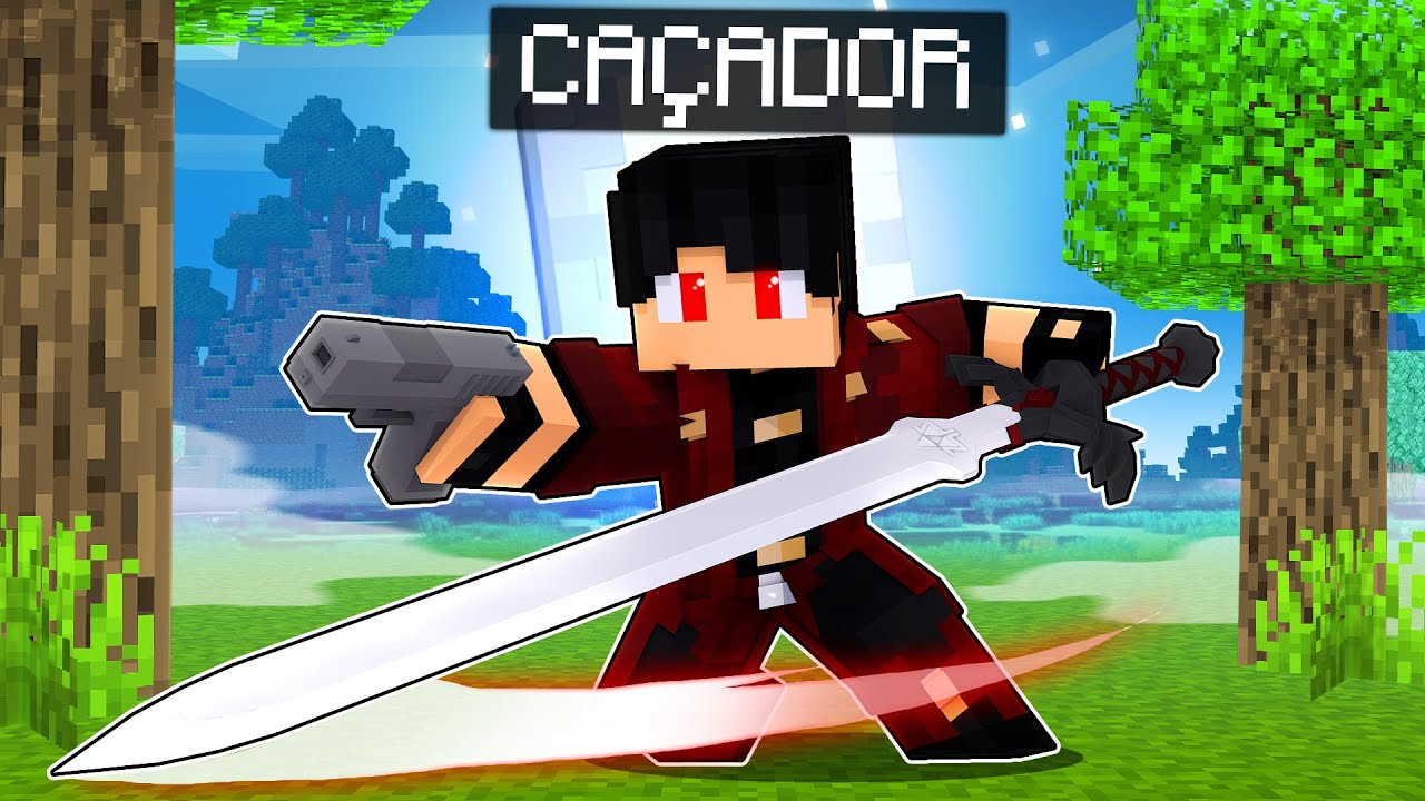 VIREI um CAÇADOR DE ANJOS DO MAL no Minecraft