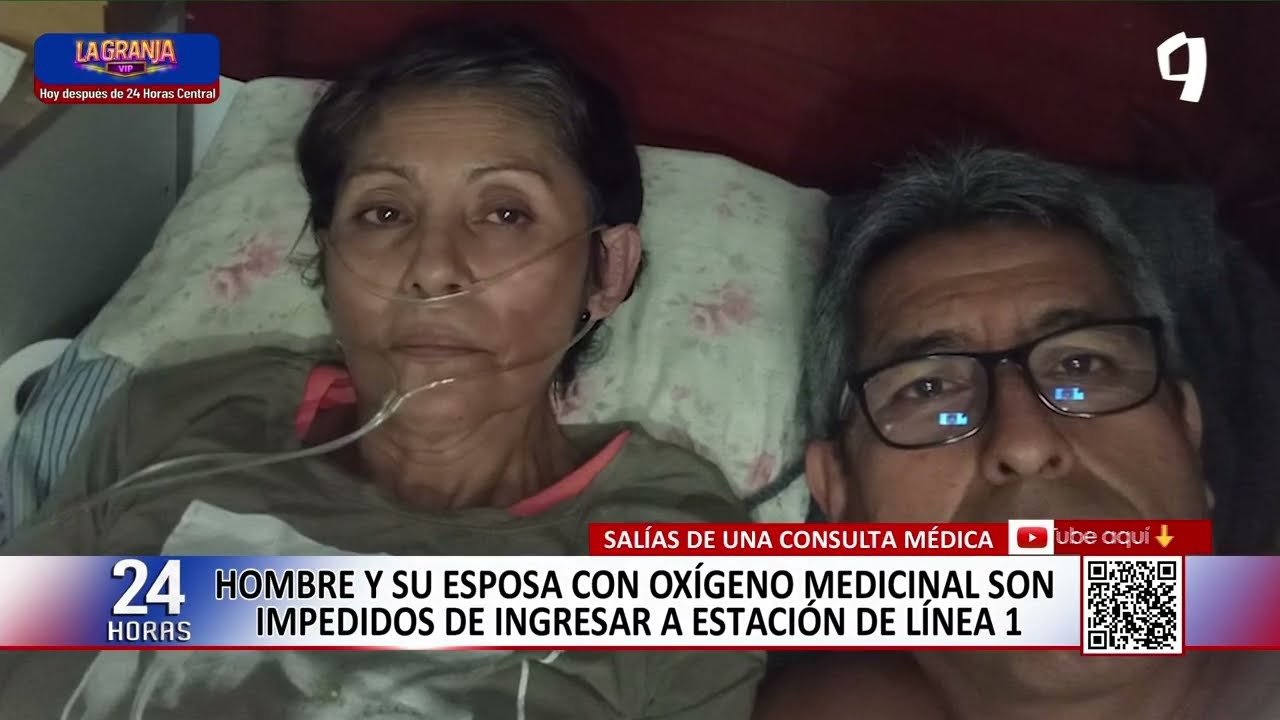 Hombre y su esposa con oxígeno medicinal son impedidos de ingresar a estación de la Línea 1
