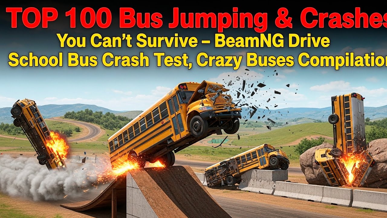 TOP 100 BeamNG Drive Bus Crashes &ndash; School Bus Crash Test & Crazy Crashes
