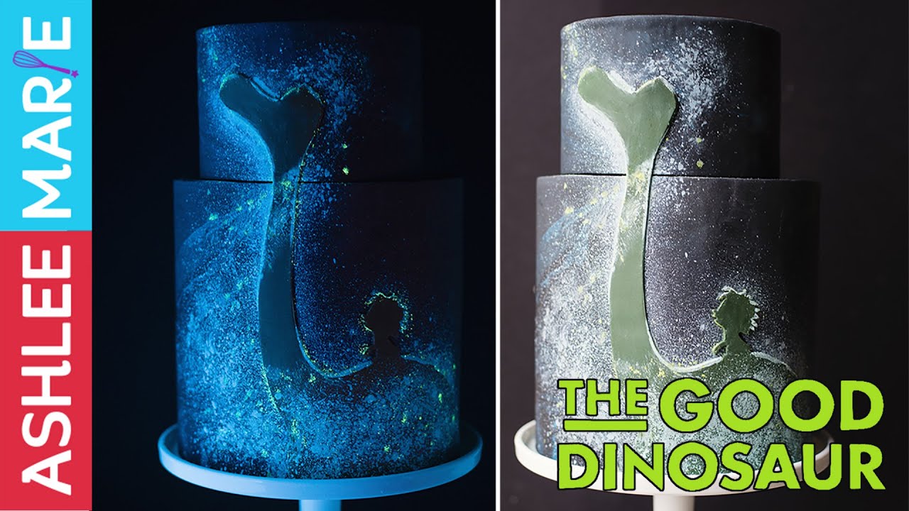 A glow in the dark cake - The Good Dinosaur