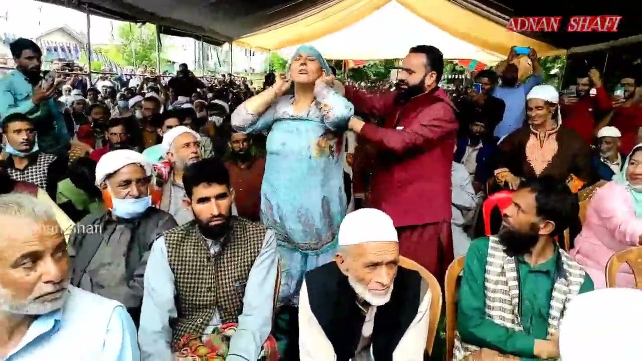Woman dance during rally of Apni party at Anantnag.
