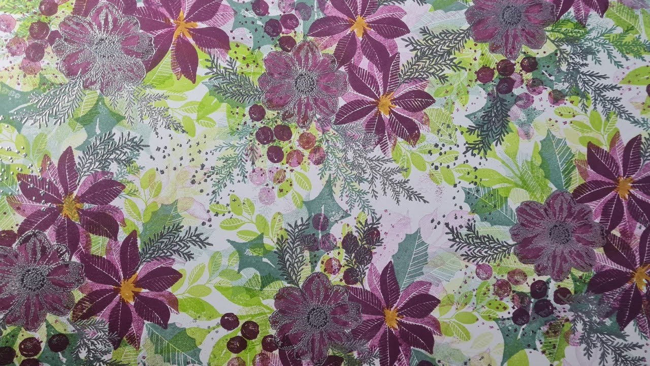 PURPLE and SILVER themed STAMPED ONE SHEET WONDER alternative CHRISTMAS COLOURS  #collagestamping
