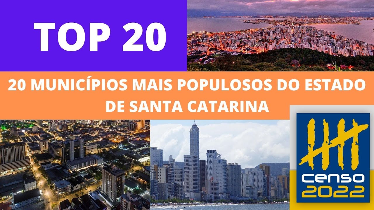 Cidades Mais POPULOSAS de SANTA CATARINA - Lista ATUALIZADA