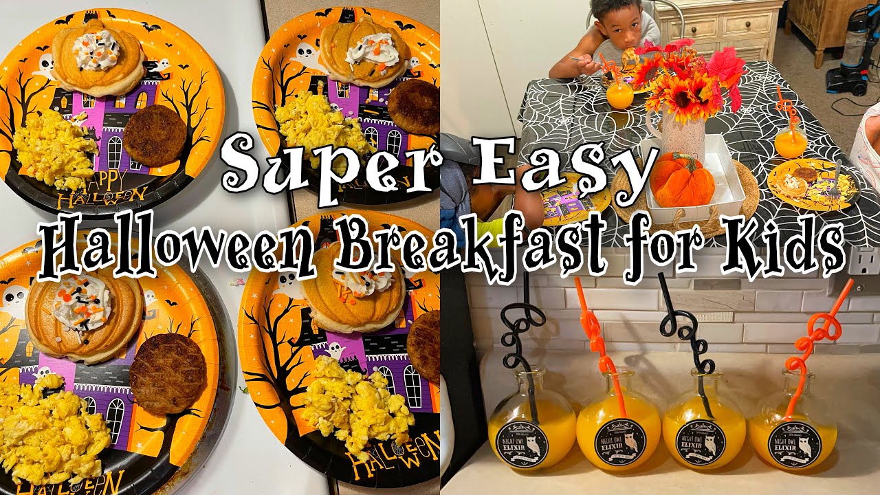 Cute Halloween Breakfast for my 4 kids🎃🧡