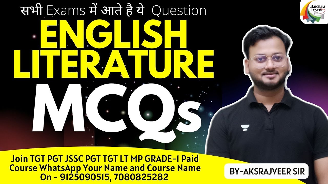English Literature MCQ || UGC NET SET ASST PROF TGT PGT || Literature Lovers || AKSRajveer