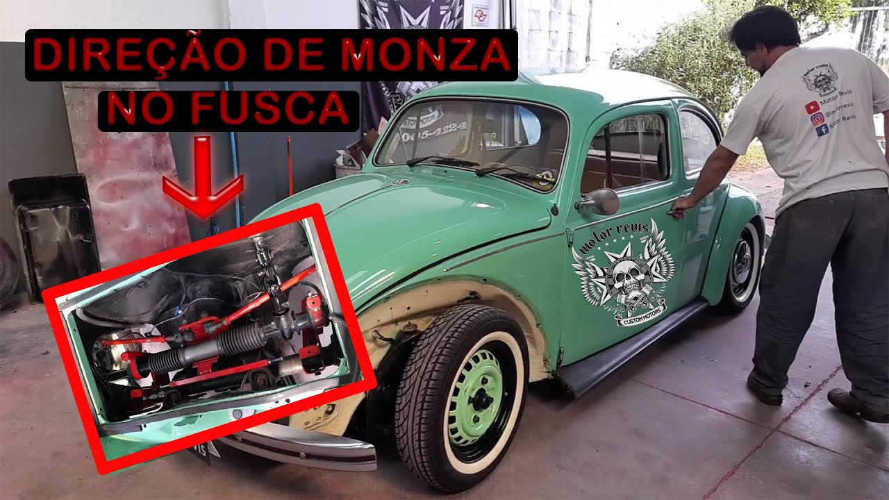 COMO FICOU A ADAPTAÇÃO DA  DIREÇÃO DE  MONZA NO FUSCA DO NANDO.