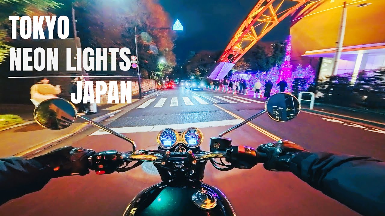 [4K] Winter Tokyo Night Ride 🗼 | Tokyo Tower & Winter Illuminations | Triumph Bonneville T100 ASMR