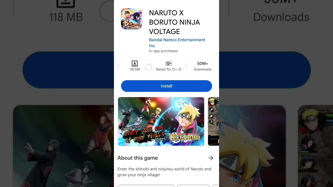 best game Naruto x boruto ninja voltage #viral #youtubeshorts #ytshorts #games #naruto