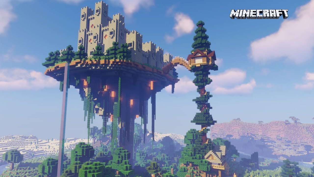 Minecraft - Floating Island Sky Castle (Speed Build)