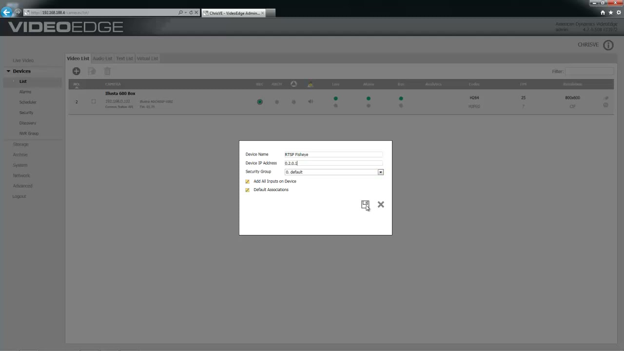 Add RTSP Stream to VideoEdge