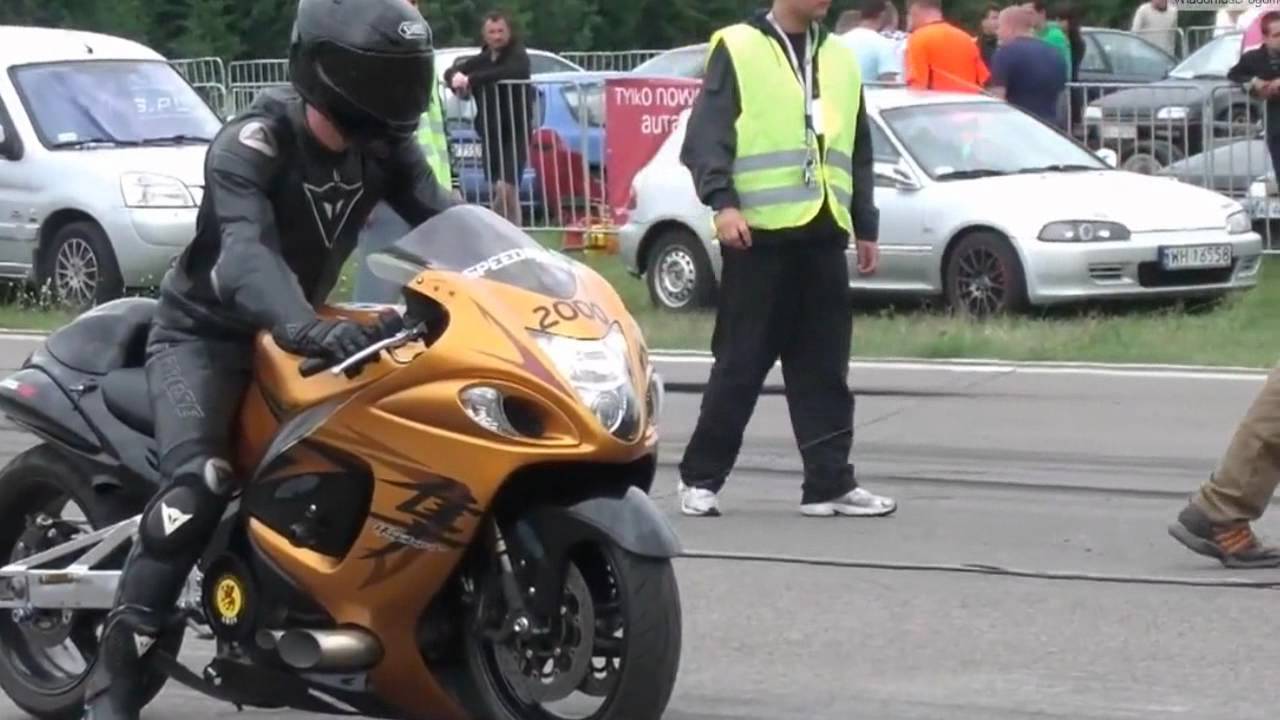 Wyścigi motocyklowe na dystansie 1/4 mili - FINAŁ (Hayabusa Turbo vs GSXR Nitro)