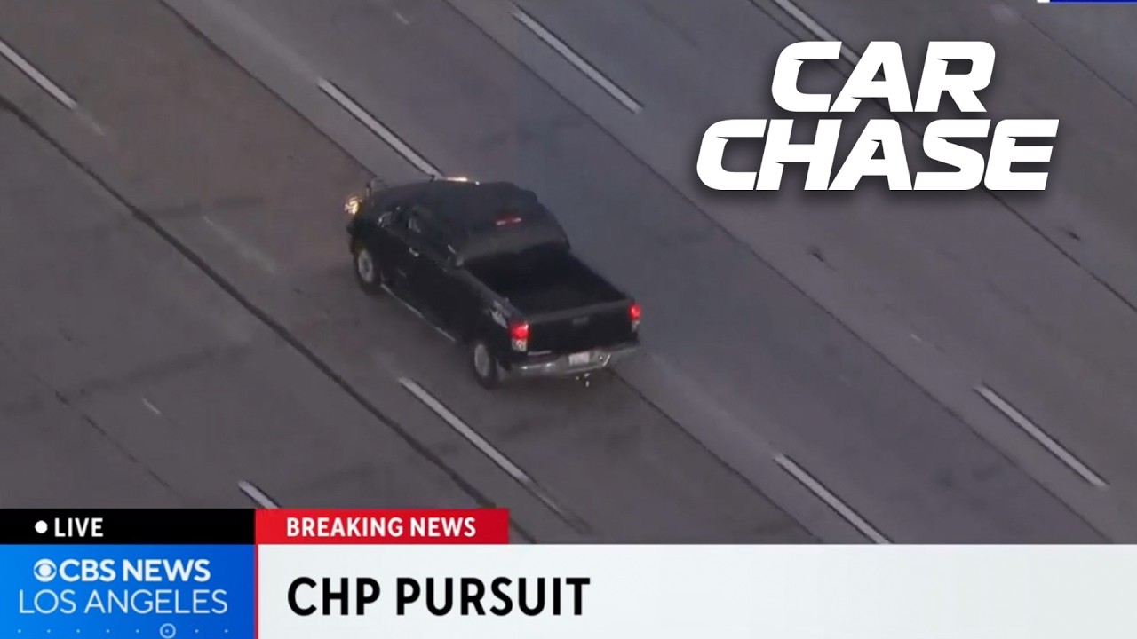 Police pursue suspect in a stolen Toyota Tundra