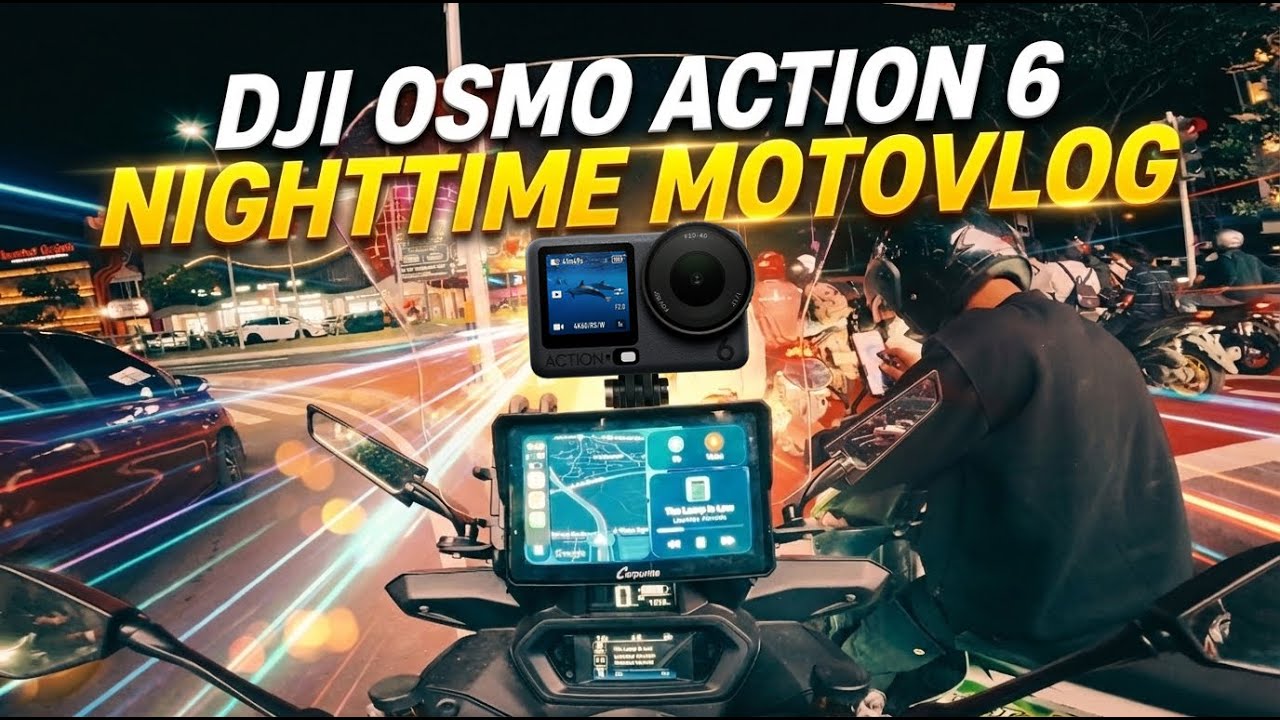DJI Osmo Action 6 - D-Log M - Night Cinematic Motovlog Test