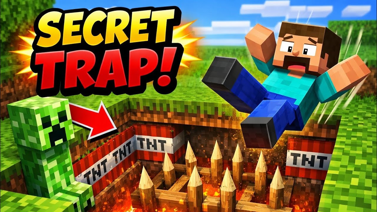 Deadly Minecraft Trap! TNT + Lava Trap
