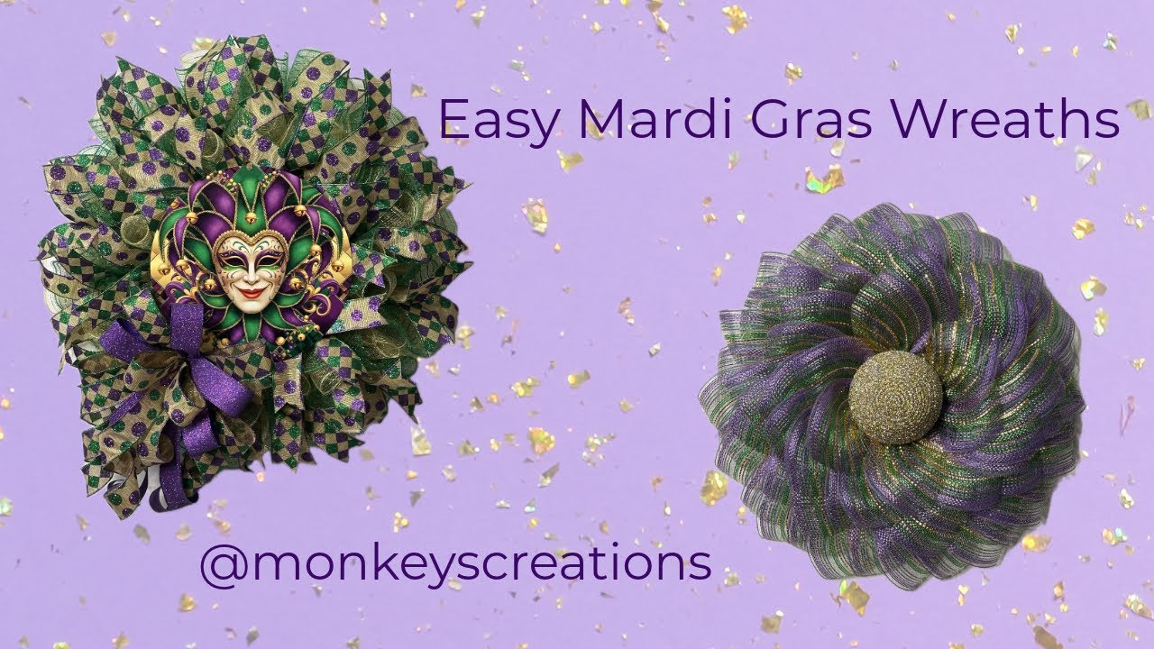 How to Make Two Easy Mardi Gras Decorations #tutorial #homedecor #wreath