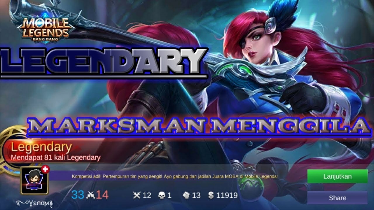 LESLEY MARKSMAN LEGENDARY | Hero MM yang Terlalu OP | Mobile Legend Marksman MENGGILA
