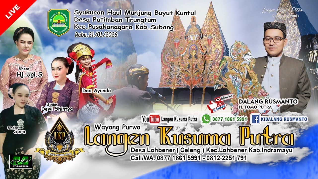 ✅LIVE MALAM WAYANG PURWA LANGEN KUSUMA PUTRA | HAUL BUYUT KUNTUL DESA PATIMBAN TRUNGTUM PUSAKANAGARA