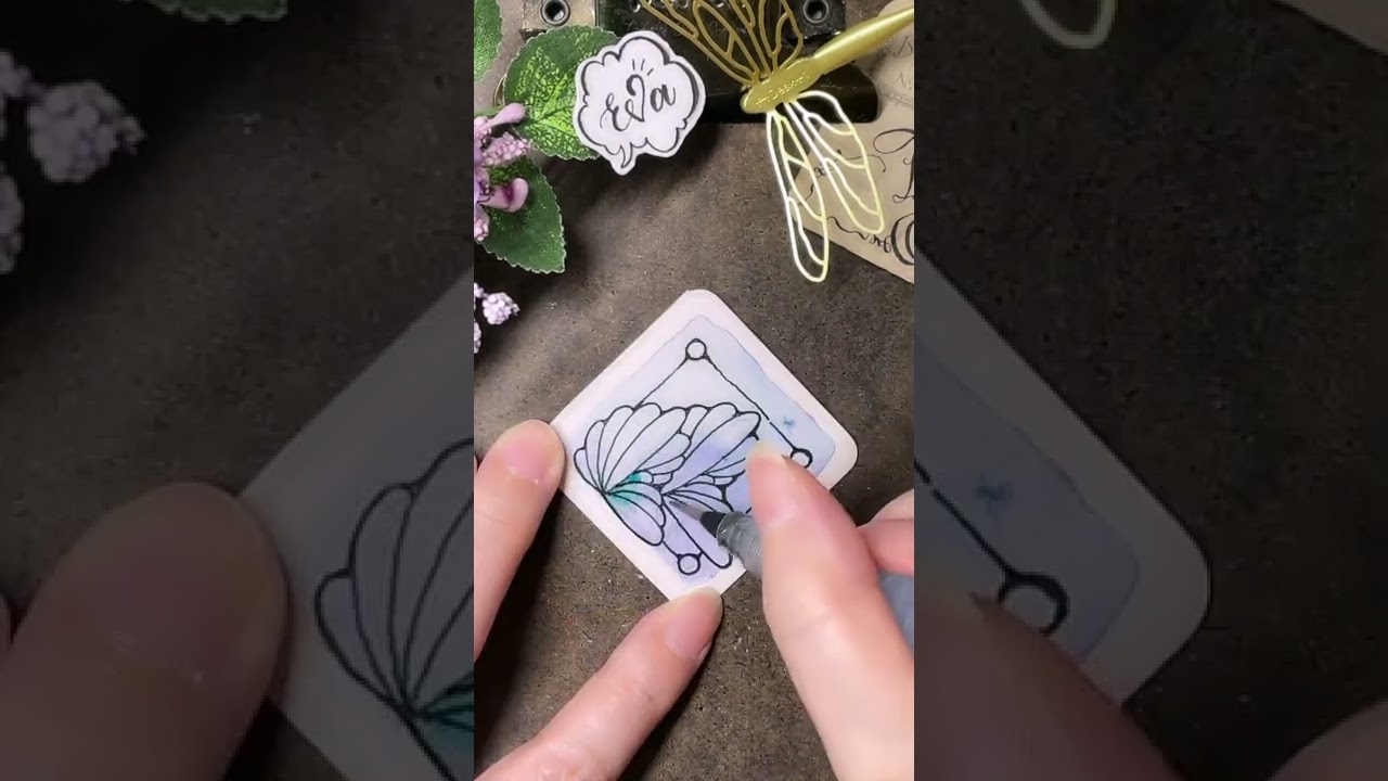 Zentangle Pattern #BONSAI 禪繞畫 禪繞圖樣 (N.1737) how to draw by Eva Wu Zendoodle 禅绕画  ZIA #shorts