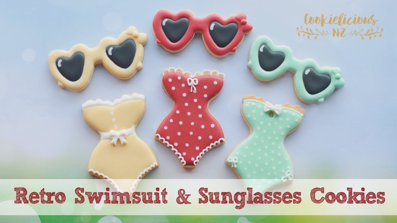 How to make RETRO SWIMSUIT COOKIES & MATCHING SUNGLASSES for summer!