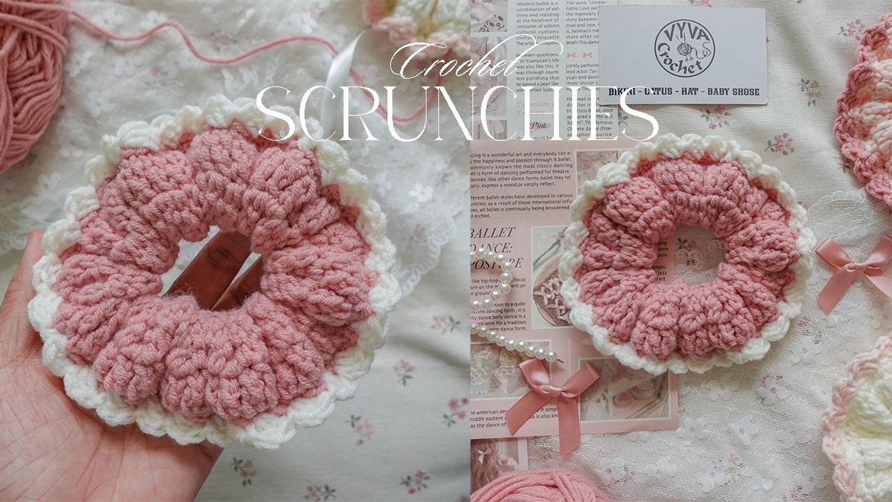 Crochet Scrunchies୨୧ Hướng dẫn móc cột tóc xinh xinh làm quà giáng sinh୨୧ Vyvascrochet
