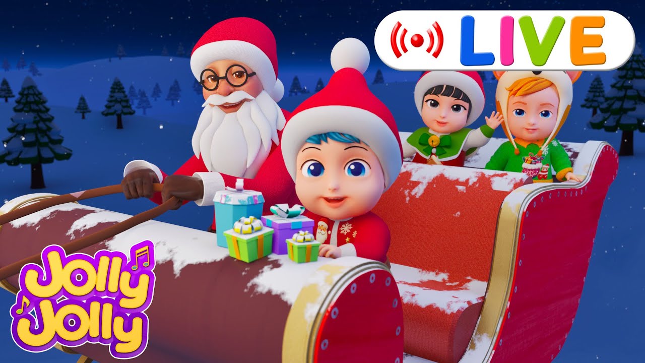 LIVE🔴Jingle Bells, Deck The Halls + More Christmas Songs Medley | Jolly Jolly & Chrismas - Kids Song