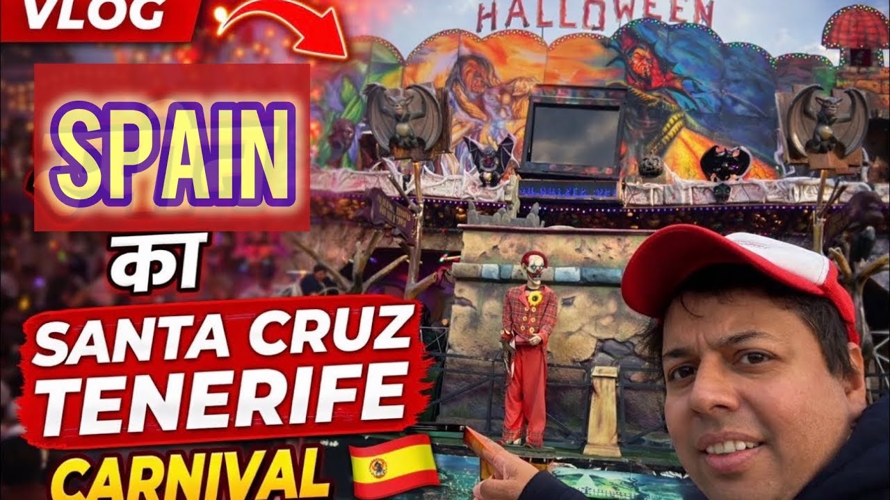 Spain Carnival Madness 🎭 | Santa Cruz Tenerife Carnival Full Tour | India Se Spain Tak Vlog 🔥#viral 
