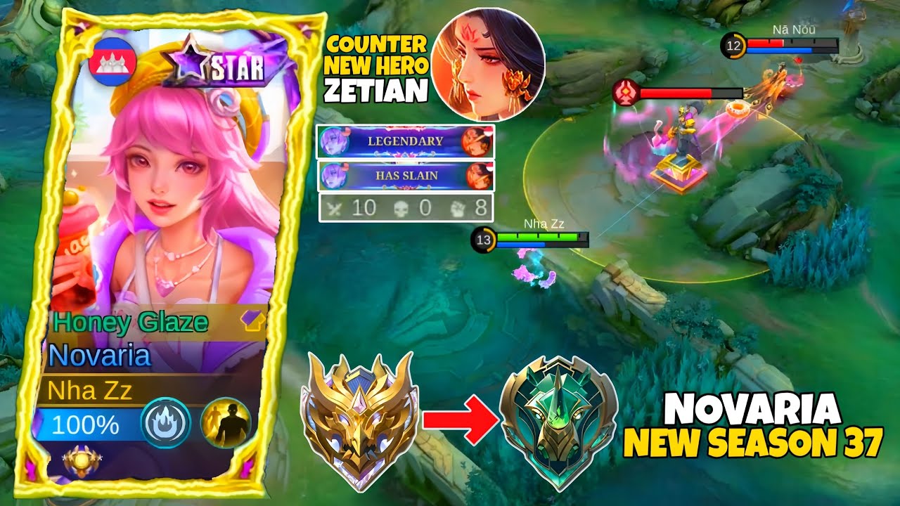 NEW SEASON 37! NOVARIA VS NEW HERO ZETIAN IN MIDLANE! NOVARIA NEW SEASON  BUILD & EMBLEM  | MLBB