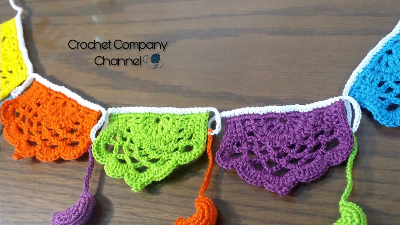 كروشيه زينه رمضان ( كل عام وانتم بخير ) - How To Crochet Ramadan Decoration