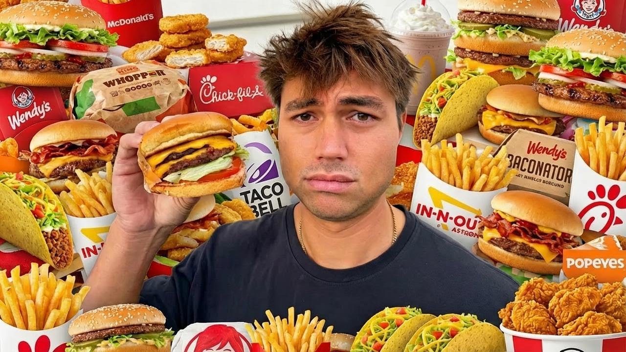Experimentei todas as redes de fast food em 24 horas
