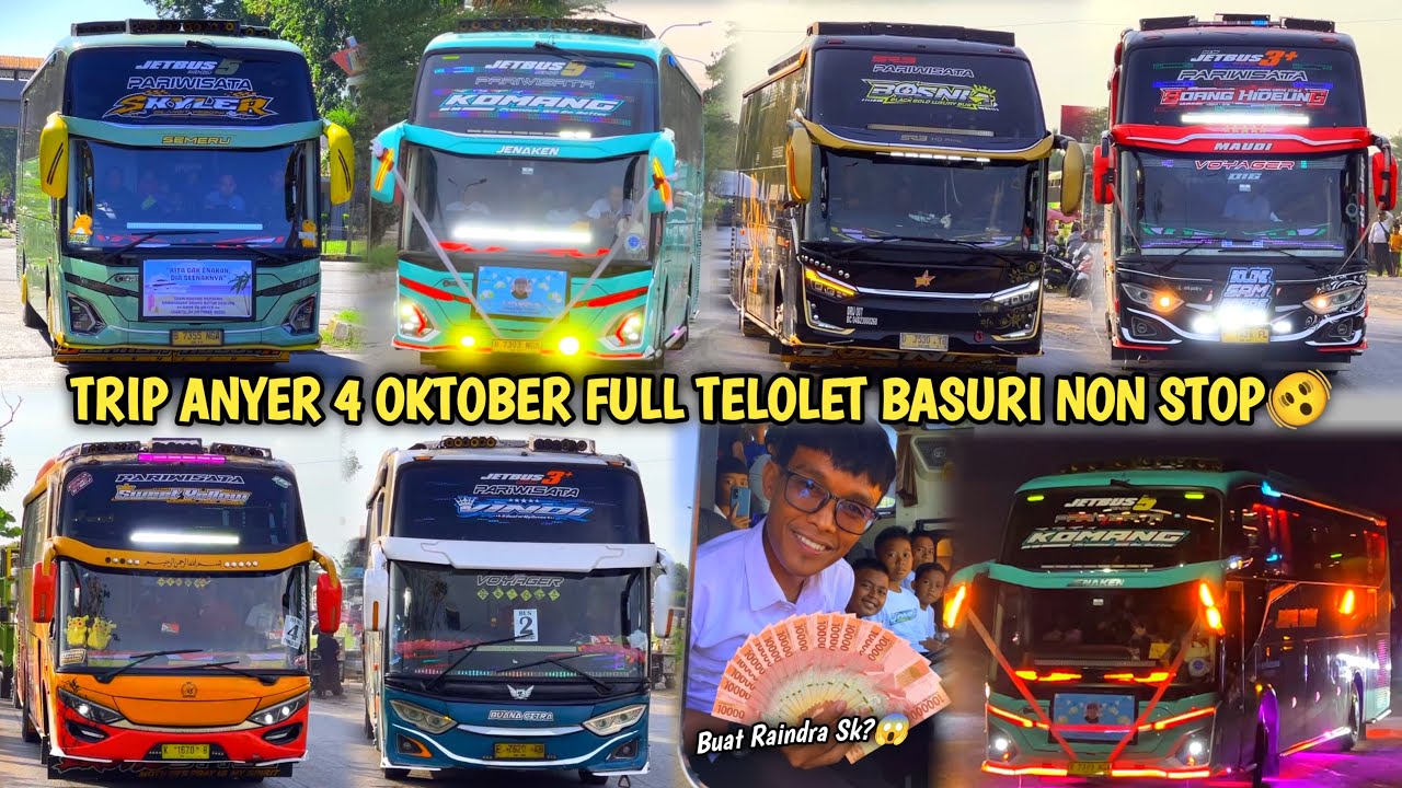 RAME FULL BUS TELOLET BASURI🥳 Hunting Bus Trip Anyer  Di Pusat Oleh Oleh CM7👏
