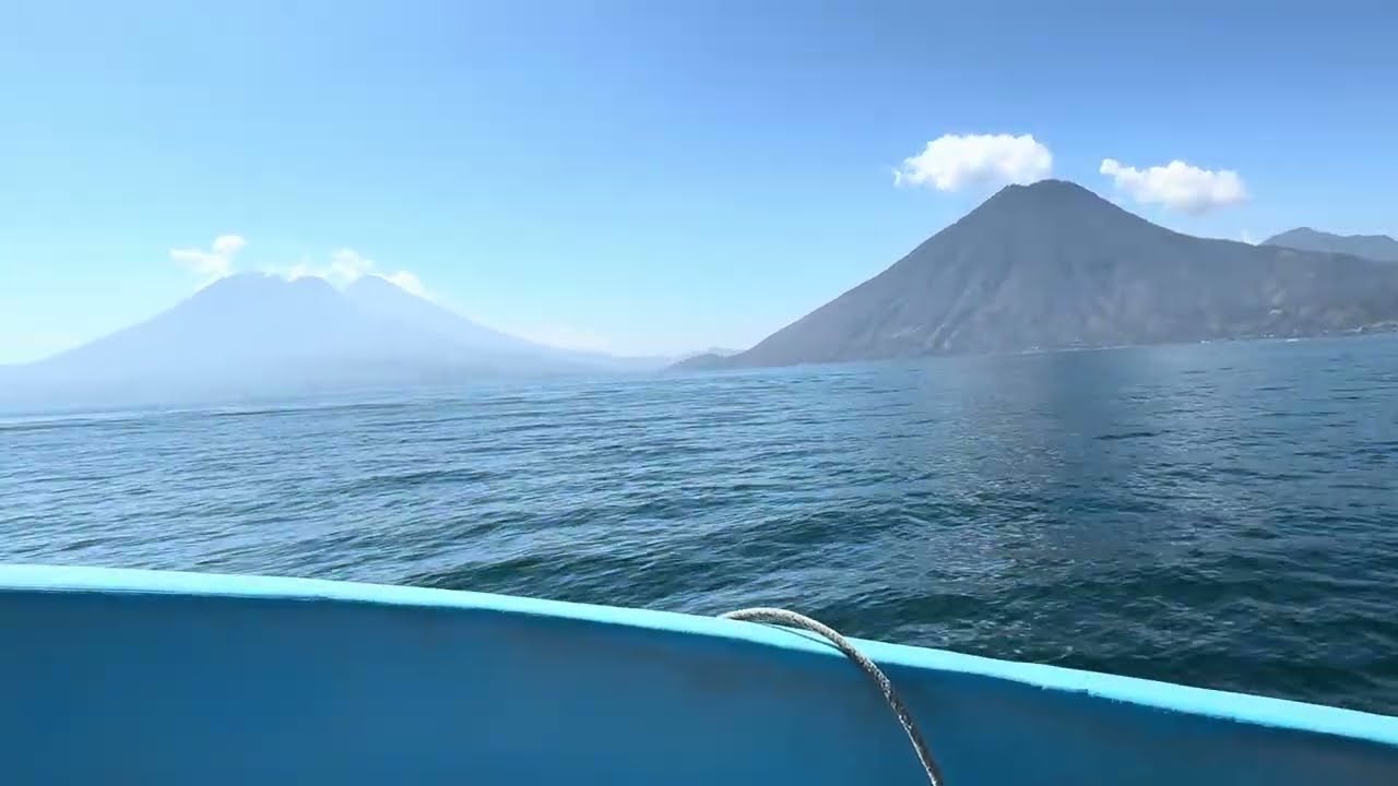 A beautiful ride on a Lancha boat to Panajachel, Lake Atitlan 