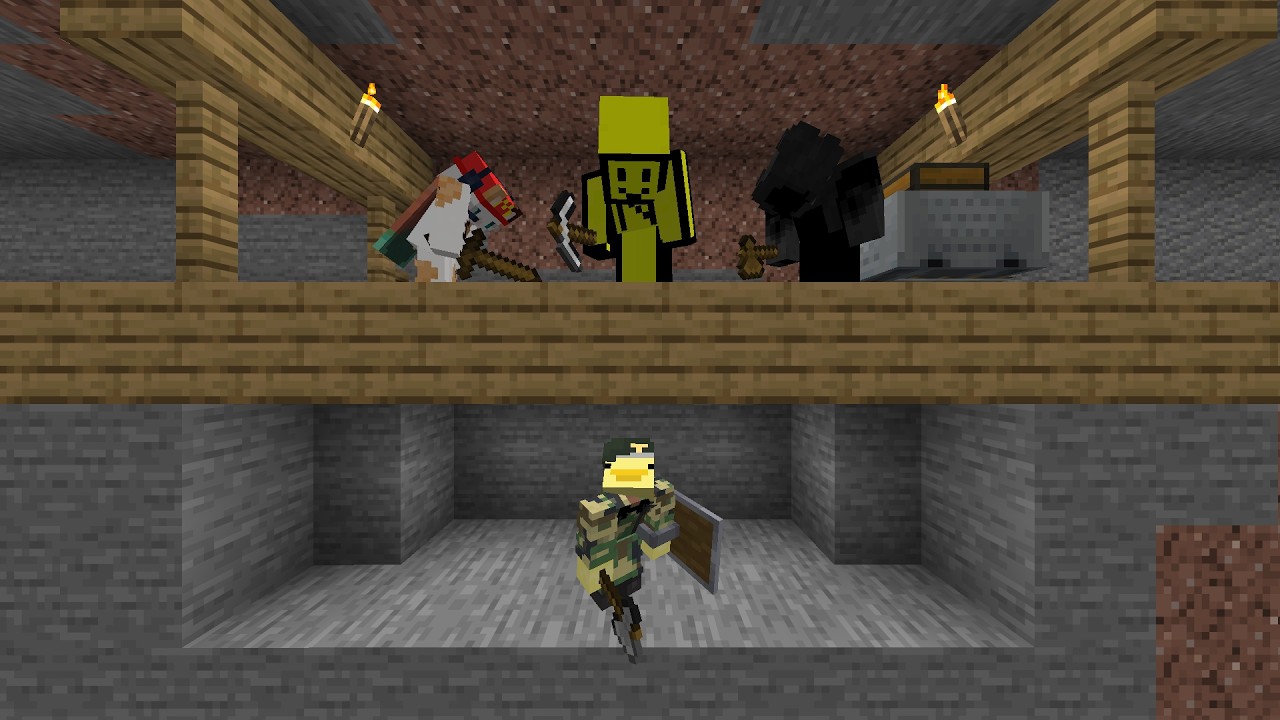 Minecraft Speedrunner VS 3 Hunters (minecraft manhunt)