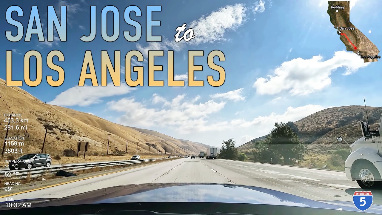 San Jose to Los Angeles Road Trip Timelapse in 4K