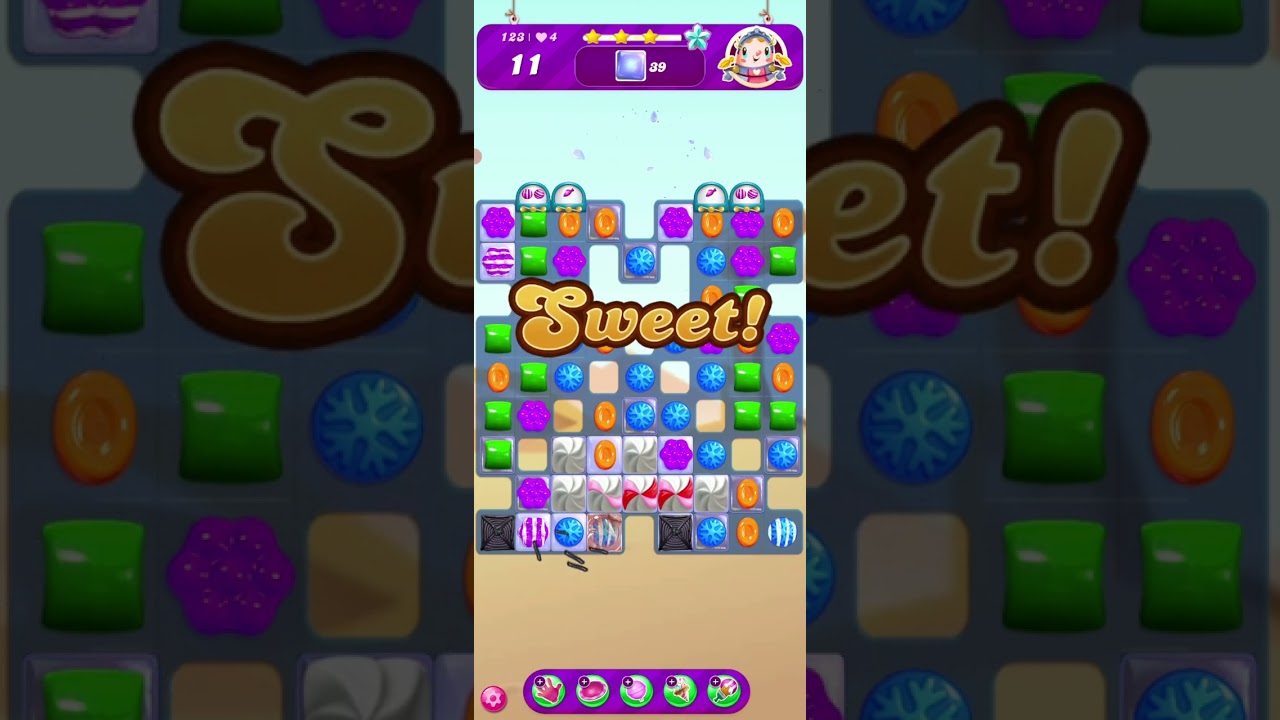 Candy Crush Saga Level 123 ~ NO BOOSTERS (NEW)