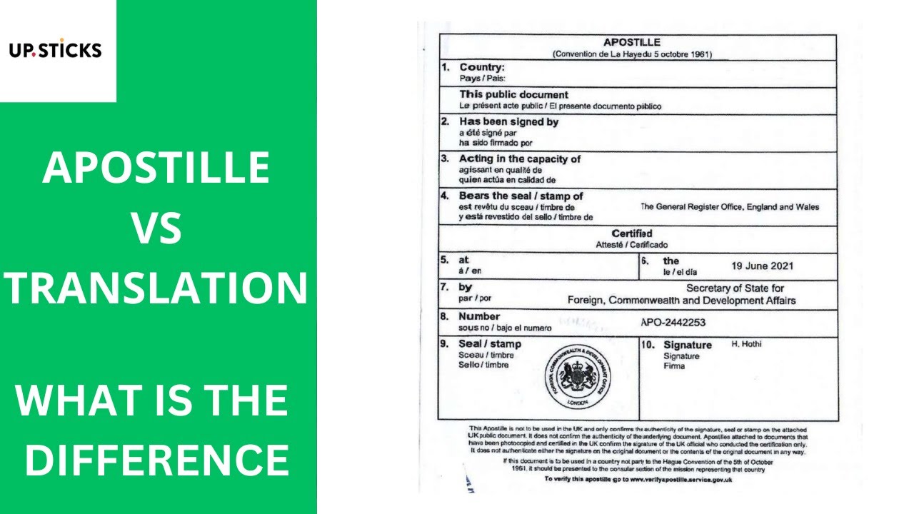 Apostille VS Translation - Whats the difference?