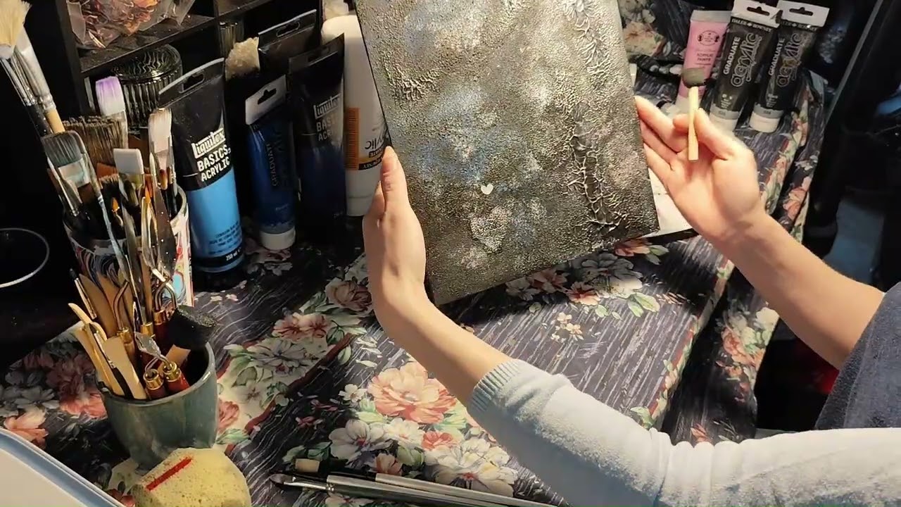 ¨The pink moon¨ acrylics painting process