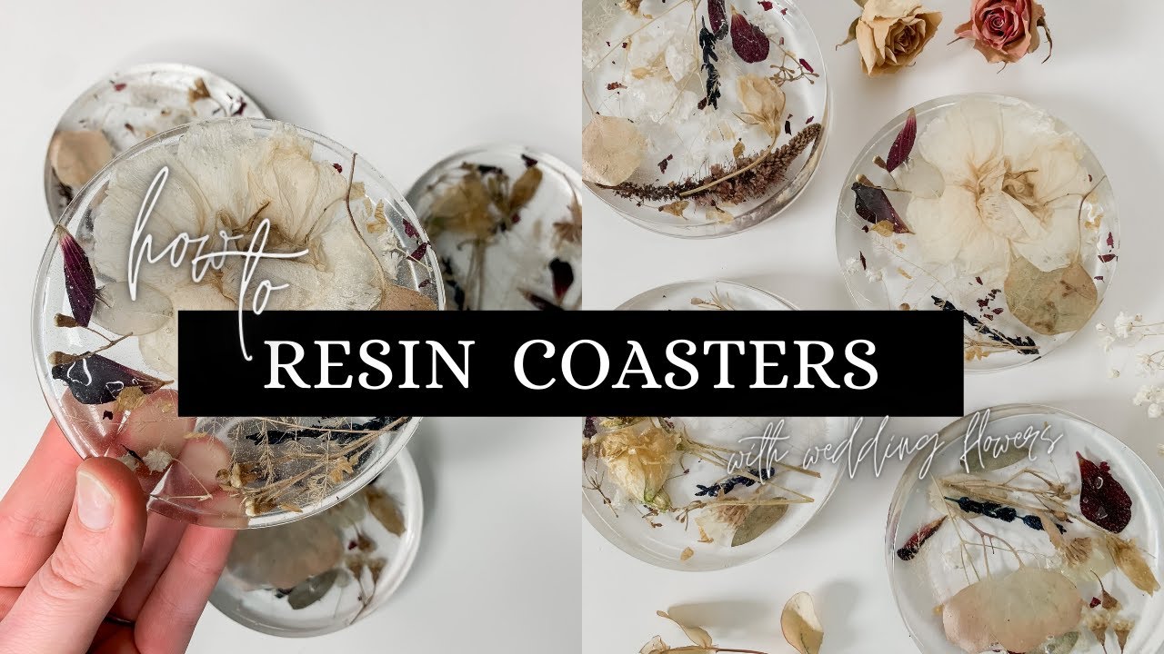 HOW TO RESIN COASTERS WITH FLOWERS | WEDDING BOUQUET FLOWERS | RESIN CRAFTS