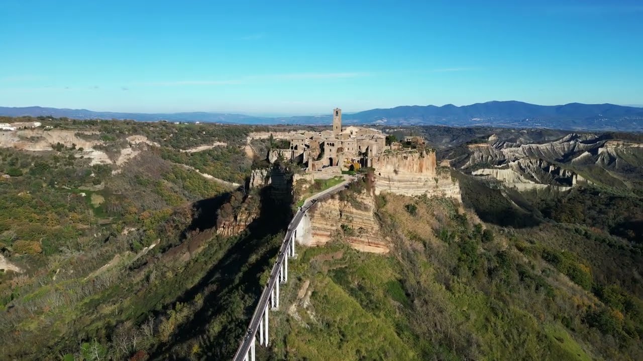 Civita di Bagnoregio, Italy | Aerial drone footage | 4k