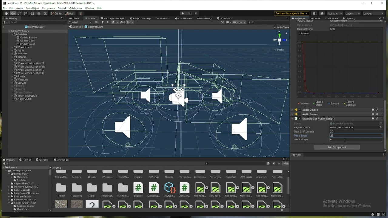 Simple Car Engine Audio with Auto Gear change sound Beginner Friendly Unity Tutorial