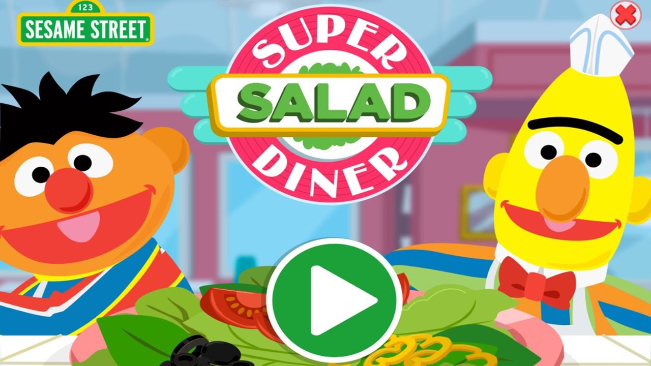 123 SESAME STREET - Super Salad Diner Episode for Children (Kids Games TV)