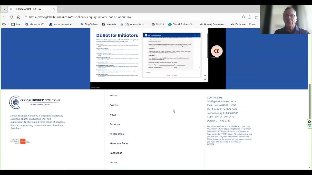 GBS Disciplinary Enquiry Bot Demo