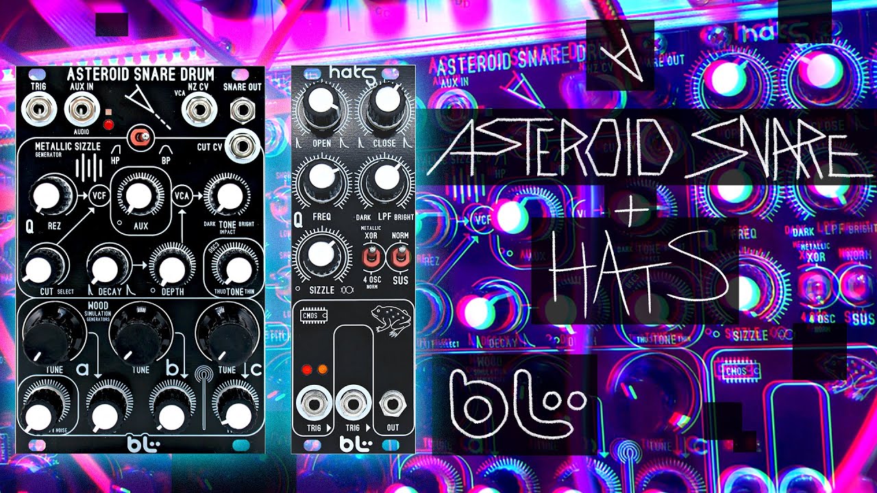 Asteroid Snare Drum & Hats by Blue Lantern Modules || Full Walkthrough and Sound Demo