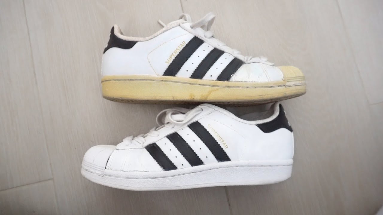 Как убрать желтый цвет с Adidas Superstar