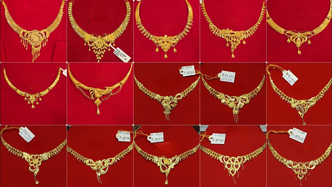 Gold necklace design with weight and price/Light weight gold necklace design pictures/sonar necklace
