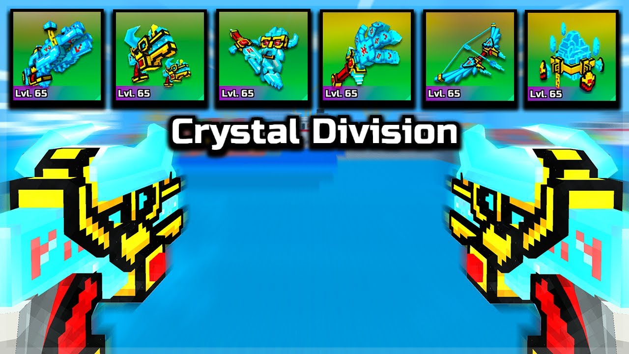 USING ALL NEW CRYSTAL DIVISION WEAPONS GAMEPLAY REVIEW! Pixel Gun 3D🤯